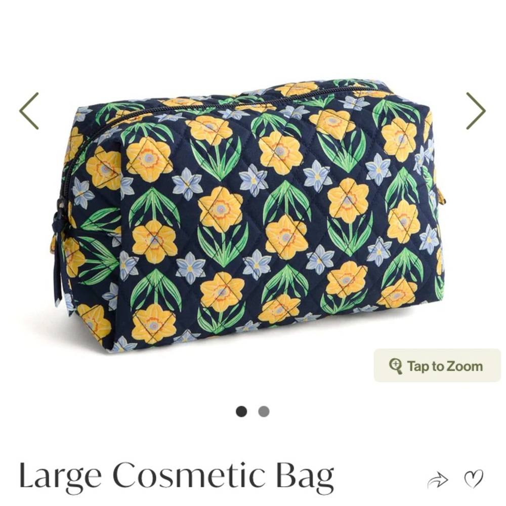 NWT Vera Bradley Cosmetic Bag in Daffodils